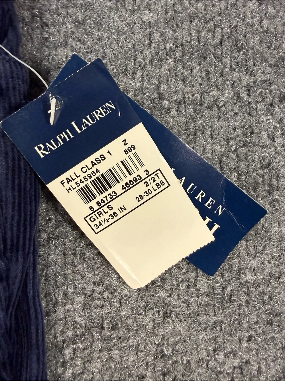 Ralph Lauren navy corduroy